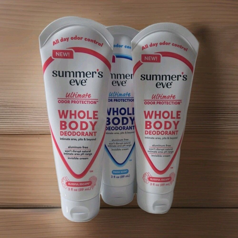 Summer's Eve (3-PACK) Whole Body Ultimate Odor Control Deodorant *2-SCENTS*‎ 3oz